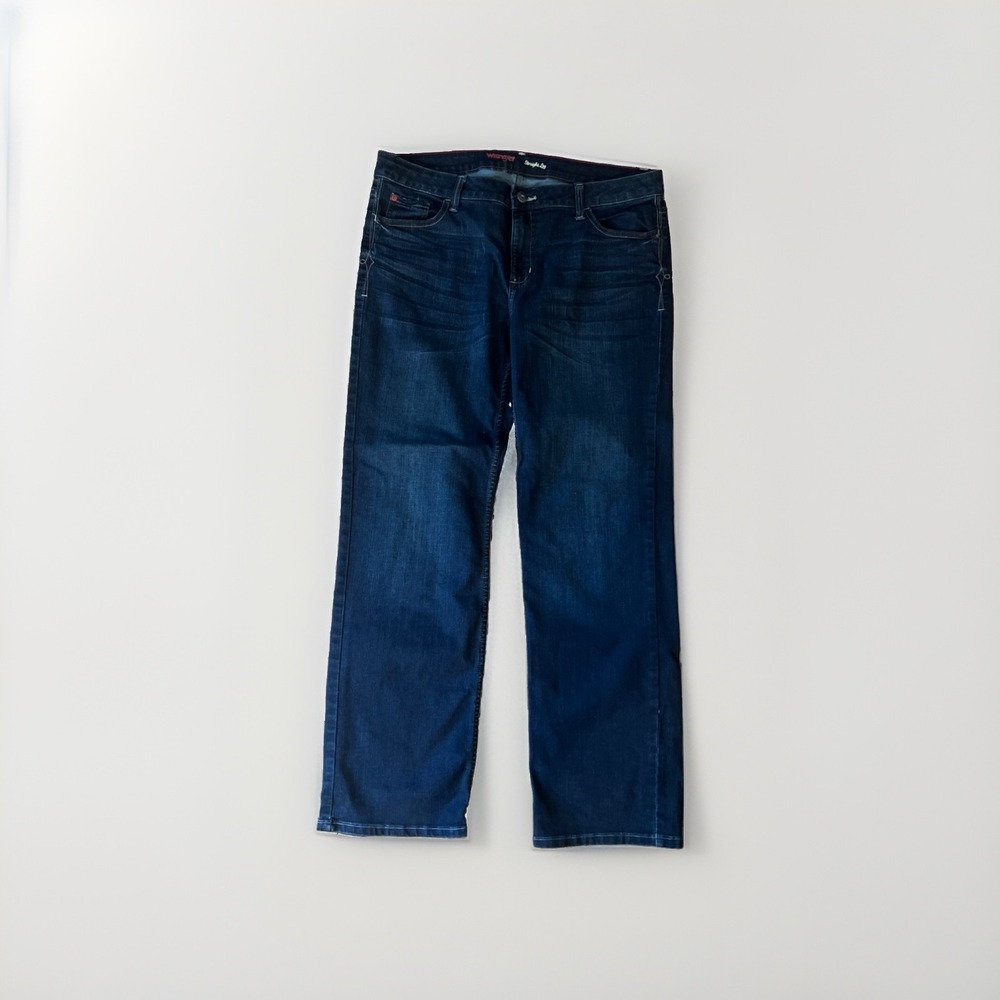 Wrangler Straight Leg Jeans Women's Size 16M Dark Denim